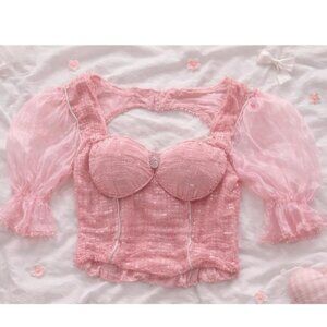 fairy beaded pink top